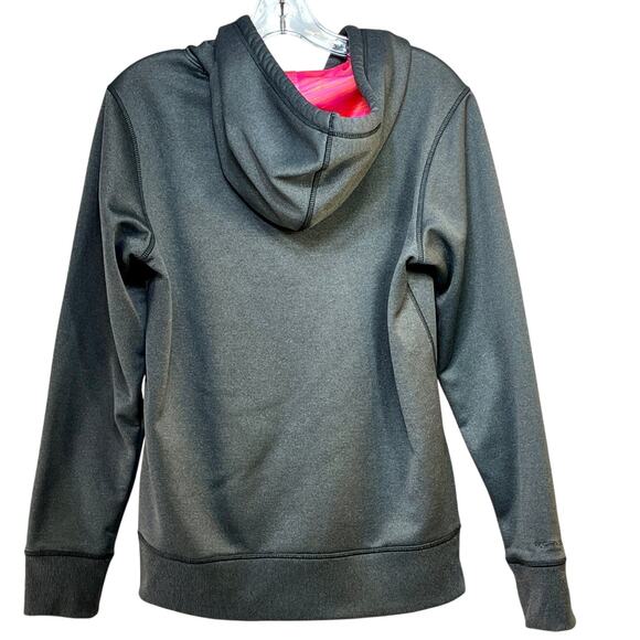 Under Armour Storm Womens Small Gray Pink Pullover Hoodie Fleece Lined ColdGear - Picture 2 of 3